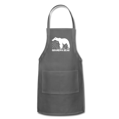 Grandpa Bear Adjustable Apron - charcoal