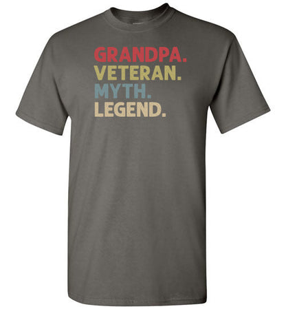 Grandpa Veteran Myth Legend Shirt for Men Military Vet Gift