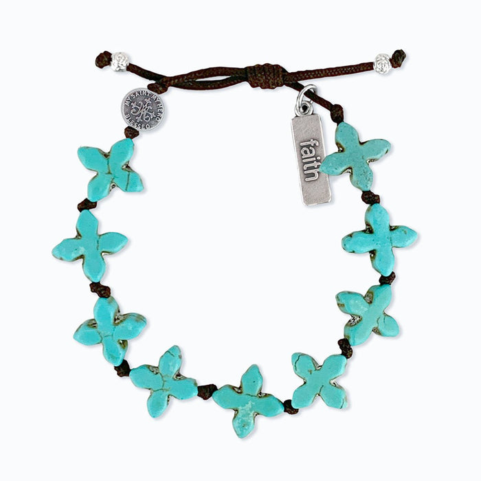 Grounded In Faith Blue Howlite Bracelet