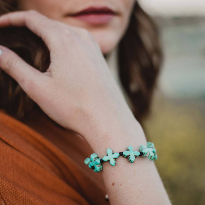Grounded In Faith Blue Howlite Bracelet