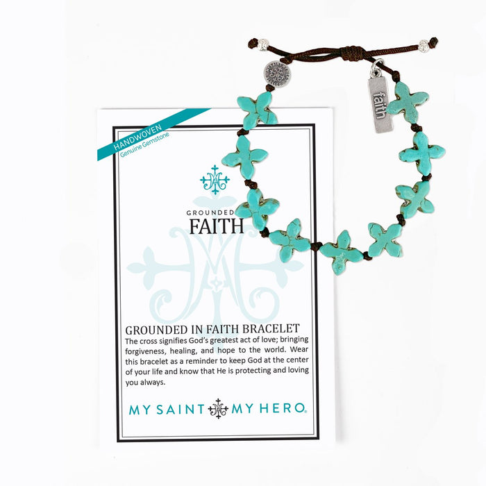 Grounded In Faith Blue Howlite Bracelet