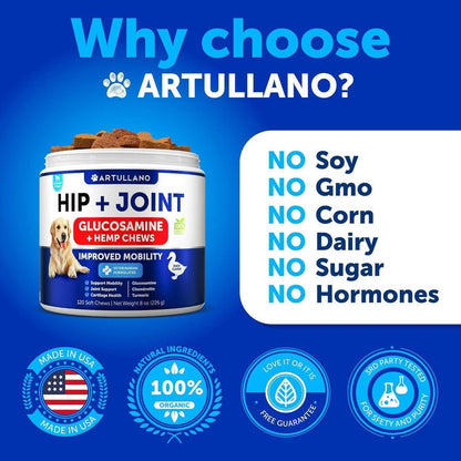 Hip and Joint Supplement for Dogs Glucosamine Joint Pain Relief Chews