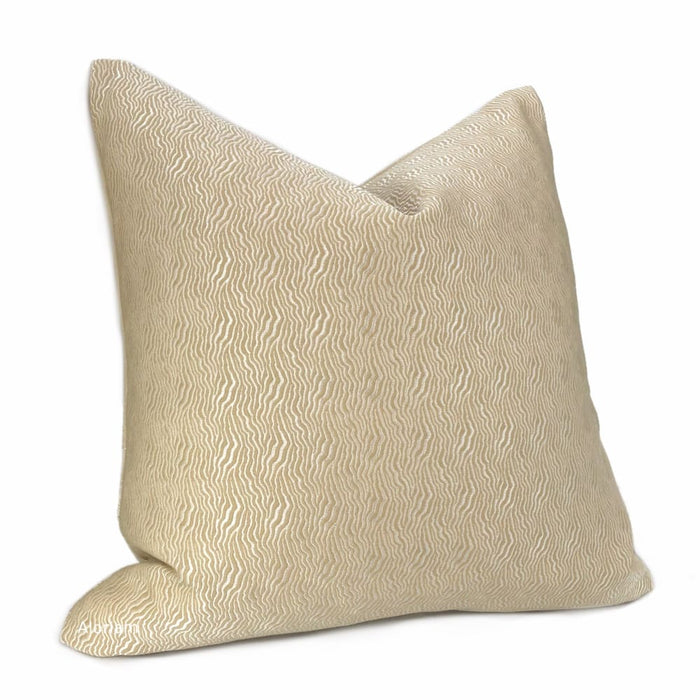 Jentry Sand Abstract Wavy Lines Pillow Cover (Kravet Candice Olson fabric) - Aloriam