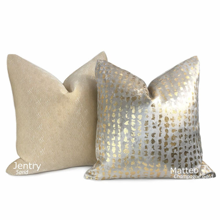 Jentry Sand Abstract Wavy Lines Pillow Cover (Kravet Candice Olson fabric) - Aloriam