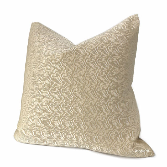 Jentry Sand Abstract Wavy Lines Pillow Cover (Kravet Candice Olson fabric) - Aloriam