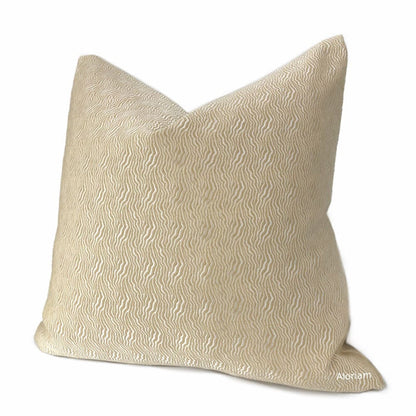 Jentry Sand Abstract Wavy Lines Pillow Cover (Kravet Candice Olson fabric) - Aloriam
