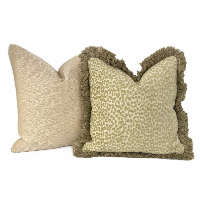 Jentry Sand Abstract Wavy Lines Pillow Cover (Kravet Candice Olson fabric) - Aloriam