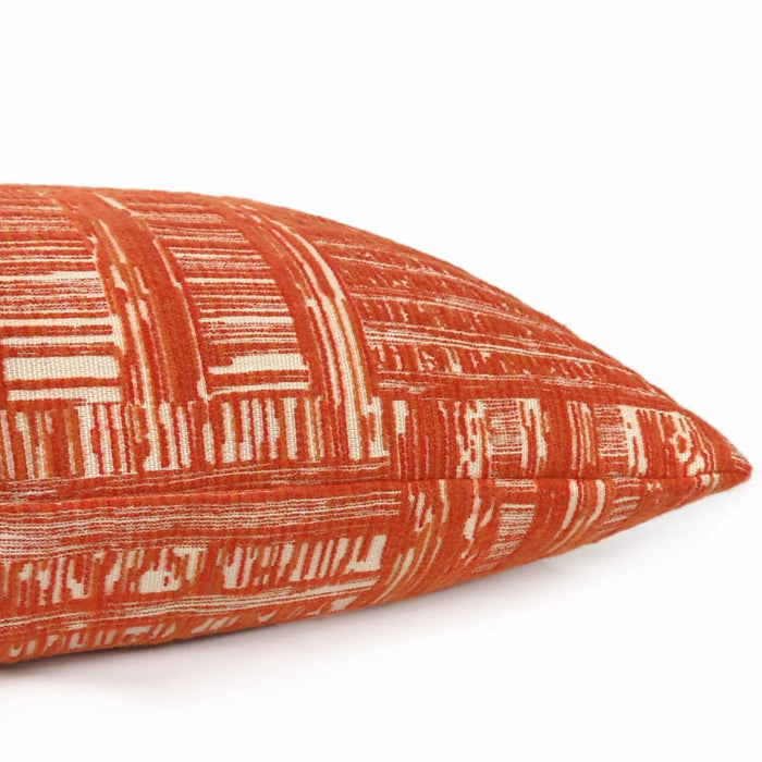 Joplin Orange Cream Abstract Texture Chenille Pillow Cover - Aloriam