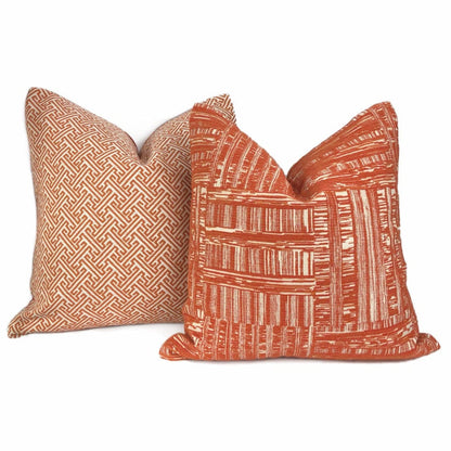 Joplin Orange Cream Abstract Texture Chenille Pillow Cover - Aloriam