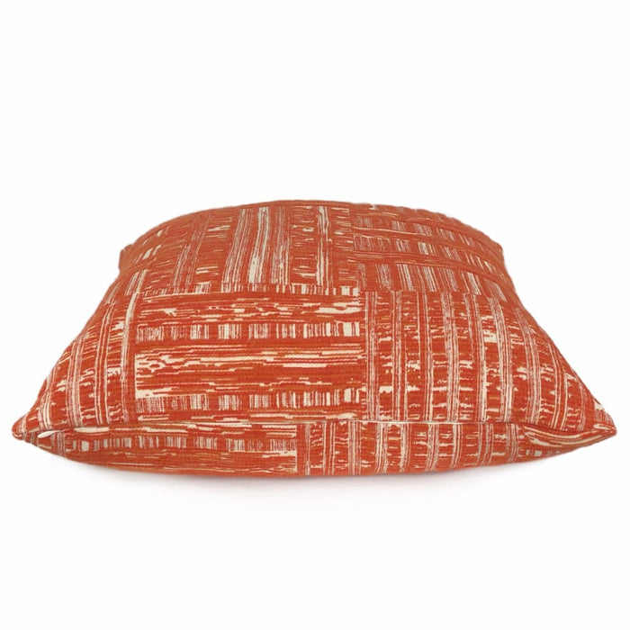 Joplin Orange Cream Abstract Texture Chenille Pillow Cover - Aloriam