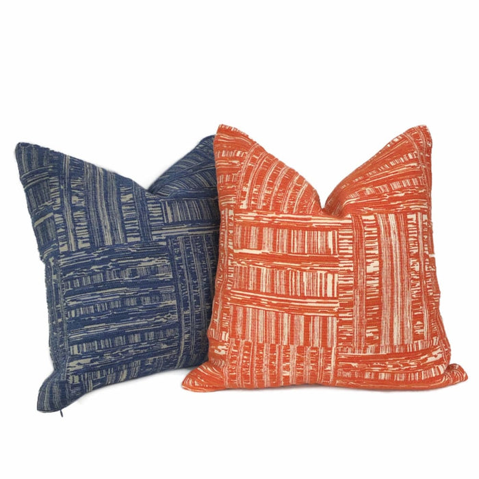 Joplin Orange Cream Abstract Texture Chenille Pillow Cover - Aloriam