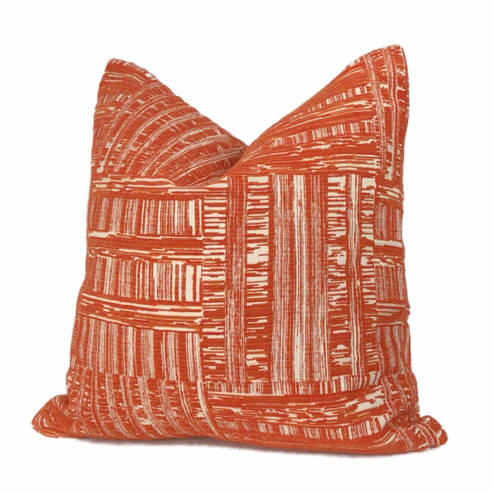 Joplin Orange Cream Abstract Texture Chenille Pillow Cover - Aloriam