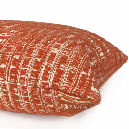 Joplin Orange Cream Abstract Texture Chenille Pillow Cover - Aloriam
