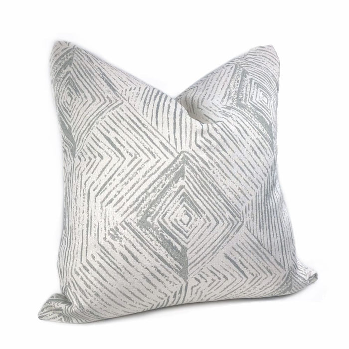 Kori Geometric Etchings Gray Off-White Pillow Cover - Aloriam