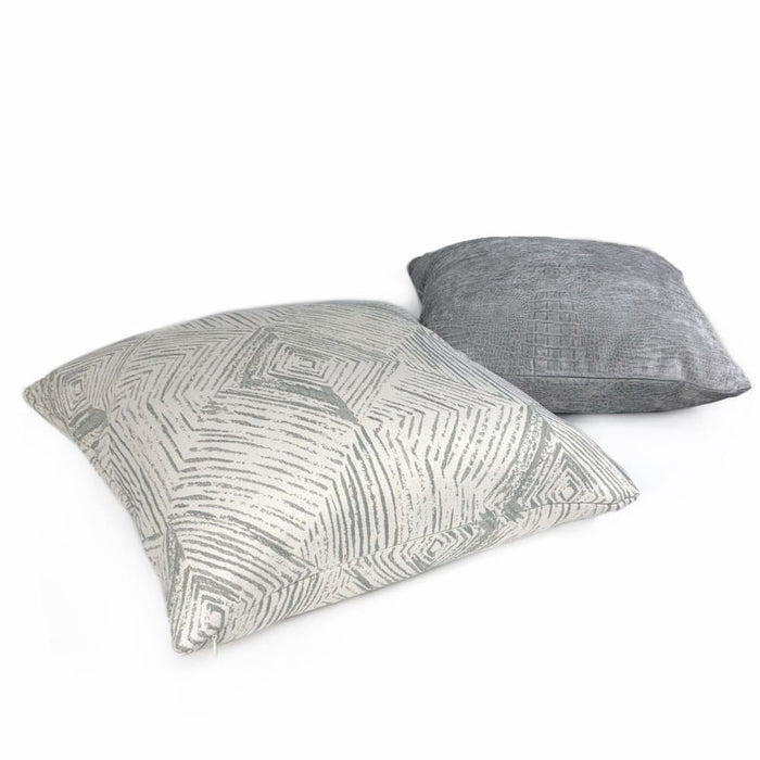 Kori Geometric Etchings Gray Off-White Pillow Cover - Aloriam
