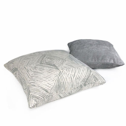 Kori Geometric Etchings Gray Off-White Pillow Cover - Aloriam