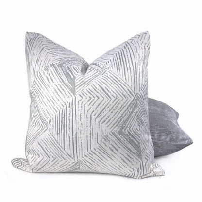 Kori Geometric Etchings Gray Off-White Pillow Cover - Aloriam