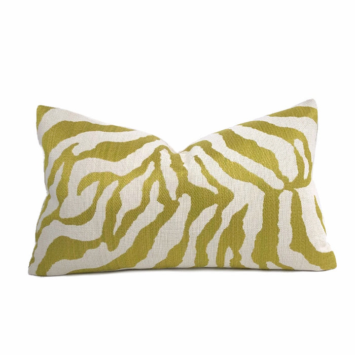 Kravet Citron Cream Tiger Animal Stripe Pillow Cover