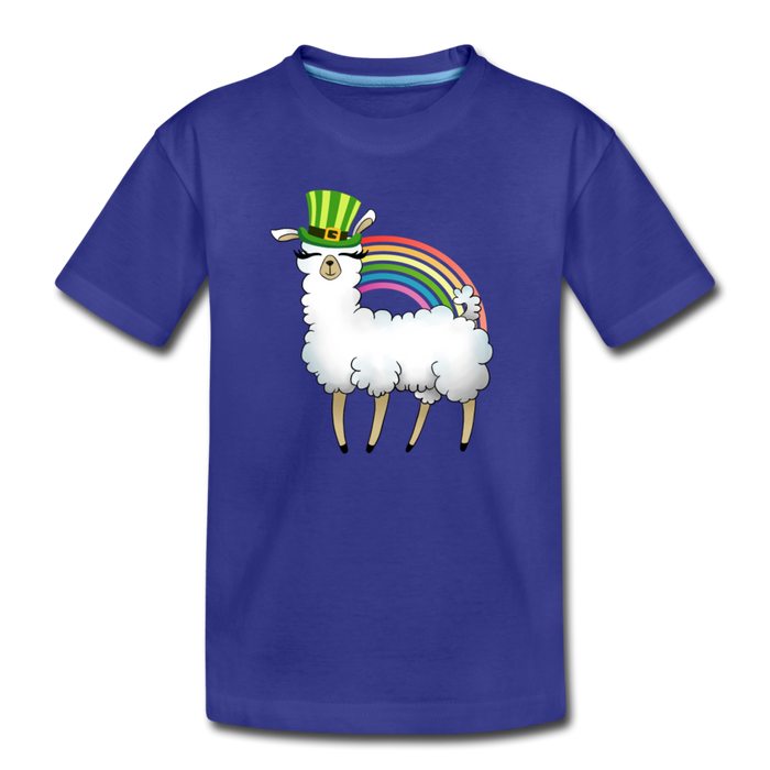 Llama Leprechaun Rainbow Kids' Premium T-Shirt - royal blue