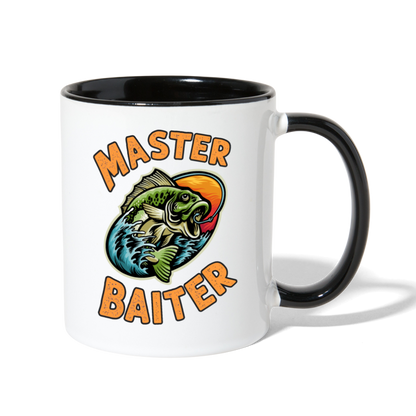 Master Baiter Funny Fishing Contrast Coffee Mug - white/black