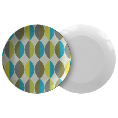 Mid Century Modern Plates | Green Yellow Gray & Blue | Retro Inspired Home and Kitchen Decor