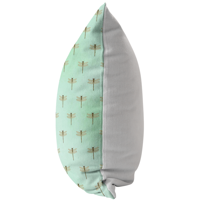 Mint Green Dragonfly Pillow or Pillow Cover | Cute Easter or Spring Home Decor