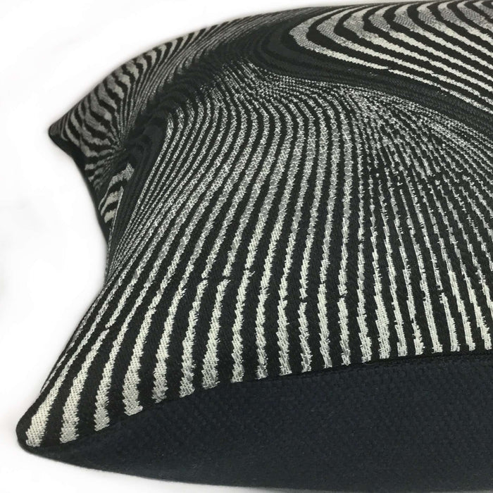 Modern Ogee Swirl Black Silver Gray Pillow Cover Cushion Pillow Case Euro Sham 16x16 18x18 20x20 22x22 24x24 26x26 28x28 Lumbar Pillow 12x18 12x20 12x24 14x20 16x26 by Aloriam