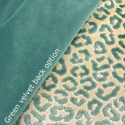 Panthere Aqua Green Ivory Leopard Spot Italian Cut Velvet Pillow Cover (Brunschwig & Fils fabric) - Aloriam
