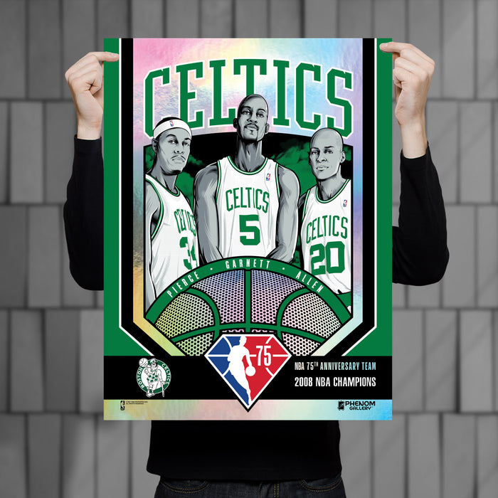 Phenom Gallery Boston Celtics 75th Anniversary '08 NBA Champs 18" x 24" Deluxe Framed Foil Serigraph