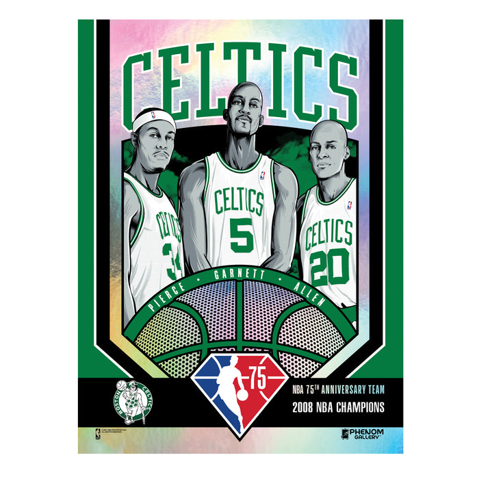 Phenom Gallery Boston Celtics 75th Anniversary '08 NBA Champs 18" x 24" Deluxe Framed Foil Serigraph
