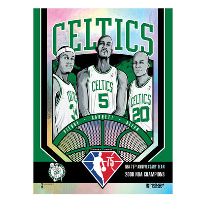 Phenom Gallery Boston Celtics 75th Anniversary '08 NBA Champs 18" x 24" Deluxe Framed Foil Serigraph