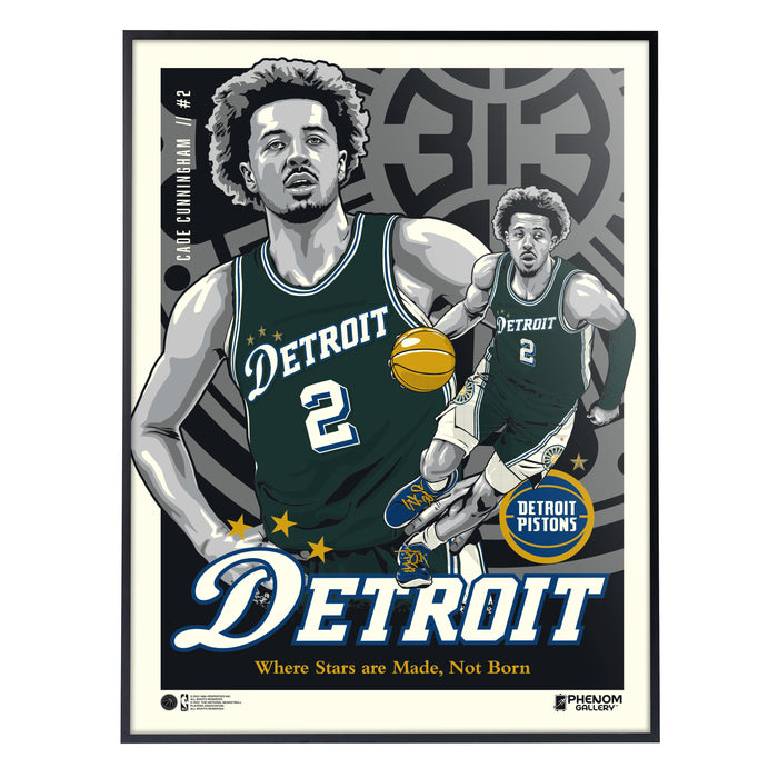 Phenom Gallery Detroit Pistons Cade Cunningham City Edition 18" x 24" Serigraph