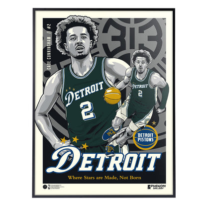 Phenom Gallery Detroit Pistons Cade Cunningham City Edition 18" x 24" Serigraph