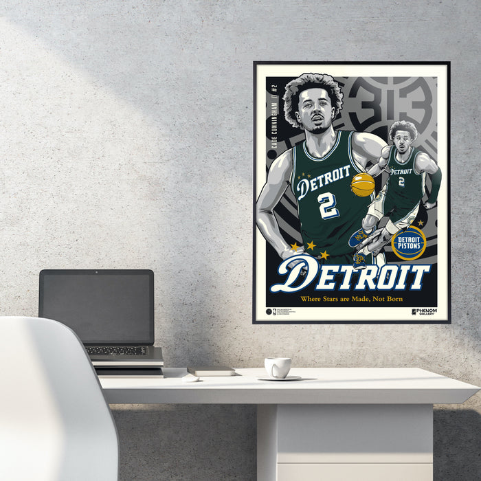 Phenom Gallery Detroit Pistons Cade Cunningham City Edition 18" x 24" Serigraph