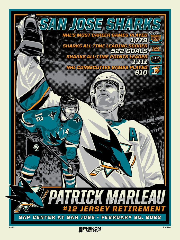 Phenom Gallery San Jose Sharks Patrick Marleau 18" x 24" Deluxe Framed Serigraph
