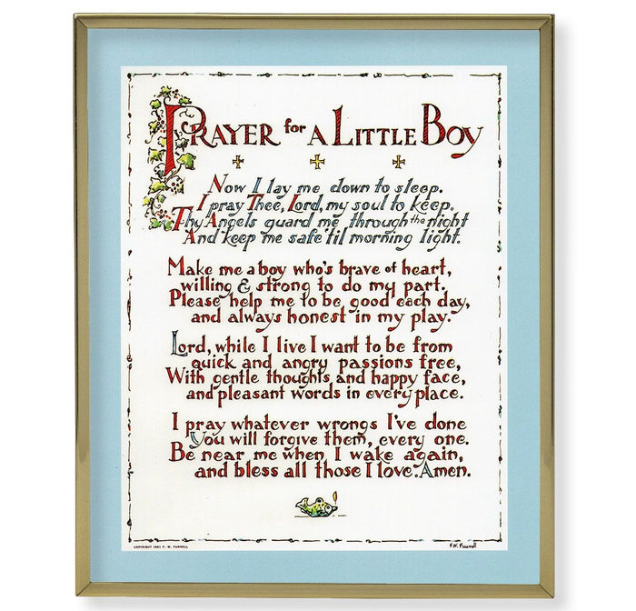 Prayer For A Little Boy Plaque