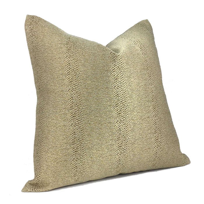 Robert Allen Glossy Slither Gold Faux Snakeskin 18x18 Pillow Cover