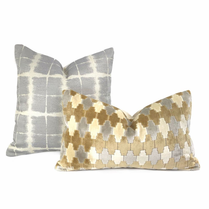 Rutherford Gray & Cream Plaid Checks Pillow Cover - Aloriam