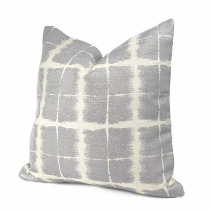 Rutherford Gray & Cream Plaid Checks Pillow Cover - Aloriam