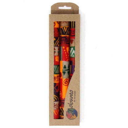 Set of Three Boxed Tall Hand-Painted Candles - Indaeuko Design - Nobunto - TheHomeToGo