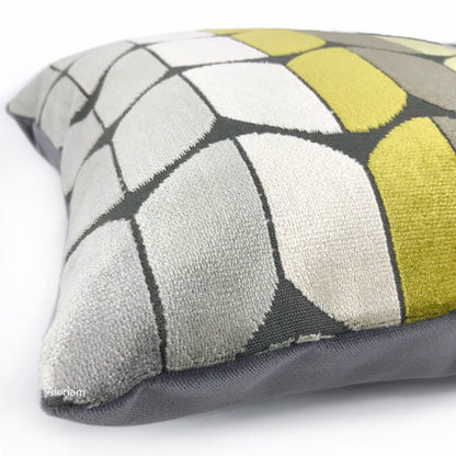 Sheridan Yellow Gray Velvet Pillow Cover - Aloriam