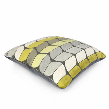 Sheridan Yellow Gray Velvet Pillow Cover - Aloriam