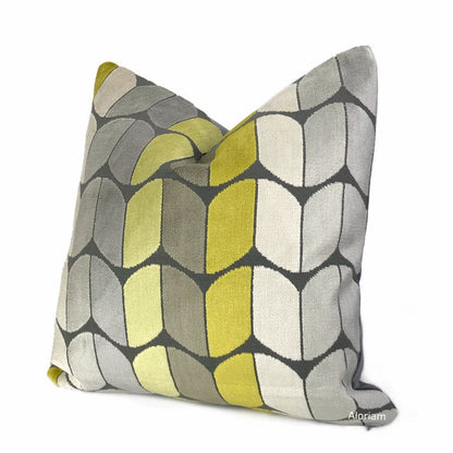 Sheridan Yellow Gray Velvet Pillow Cover - Aloriam