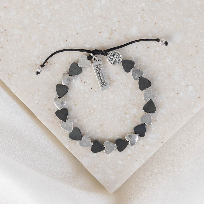 Sisters Of The Heart Bracelet Hematite And Silver