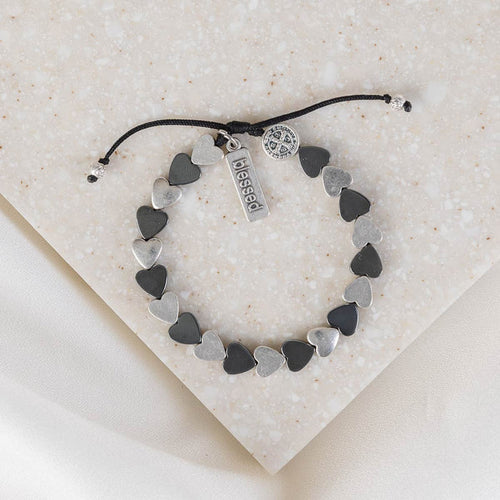 Sisters Of The Heart Bracelet Hematite And Silver