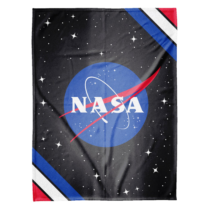 Sleep Squad Nasa Logo 60” x 80”  Raschel Plush Blanket
