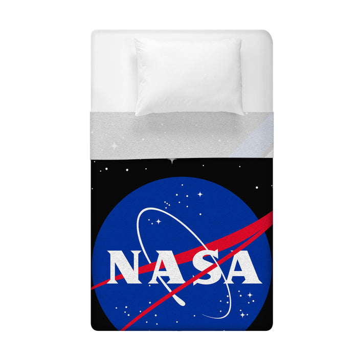 Sleep Squad Nasa Logo 60” x 80”  Raschel Plush Blanket