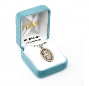 St William SS Large 1.1" Oval Necklace 24" Chain