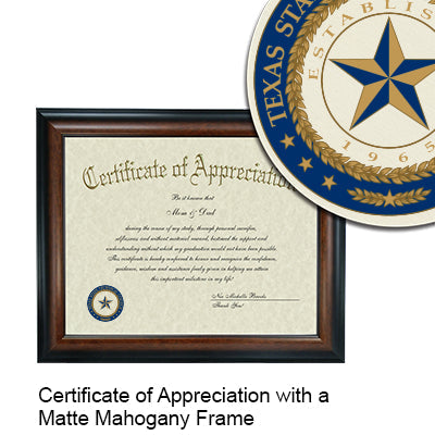 Texas State Technical College Certificate with Frame