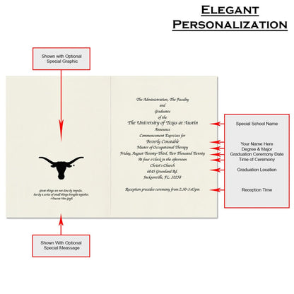 The University of Texas at Austin Graduation Announcement (Elegant Style)